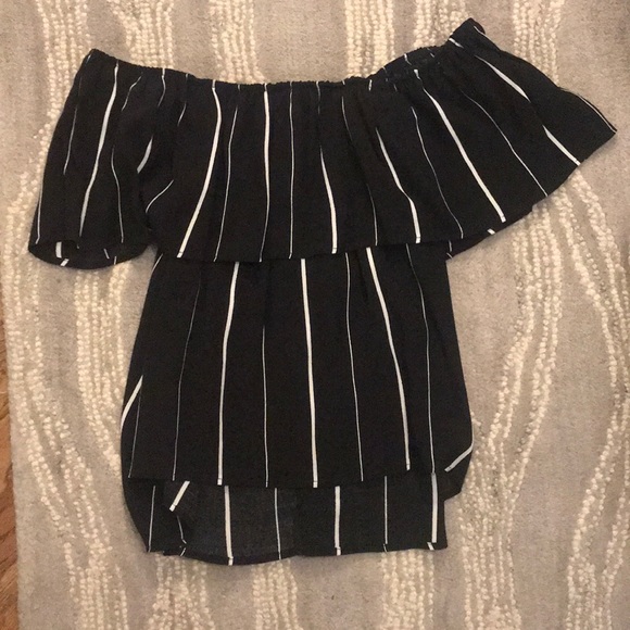 Striped Off-The-Shoulder Top - Picture 1 of 1